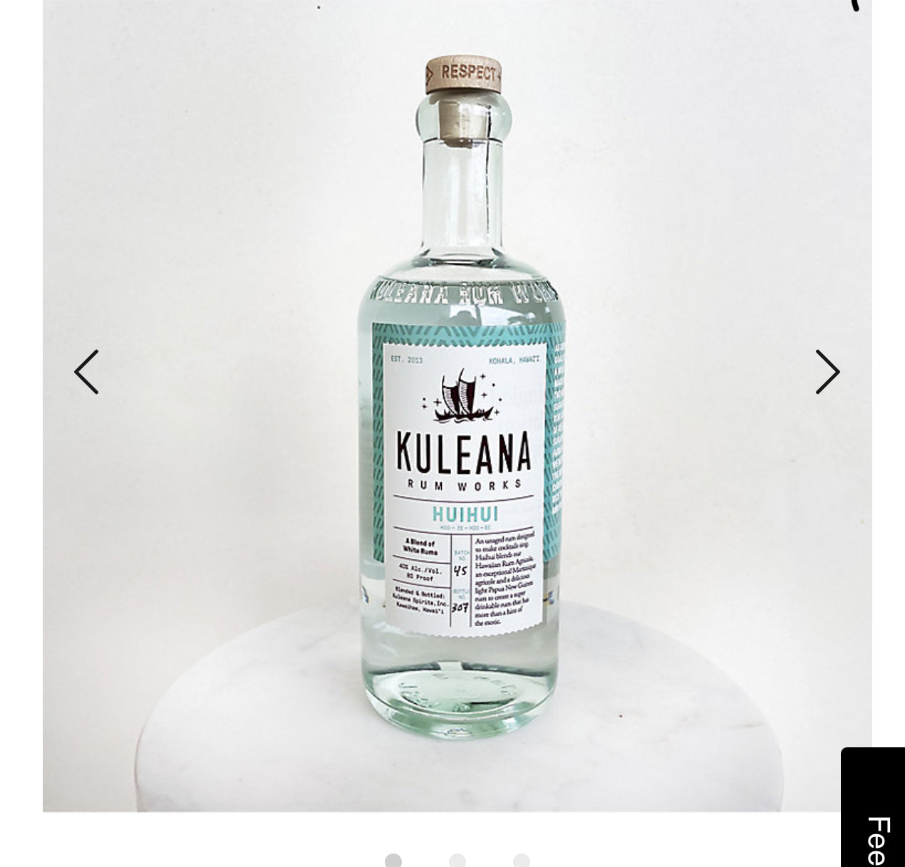 Kuleana Rum Works White Rum Huihui 80