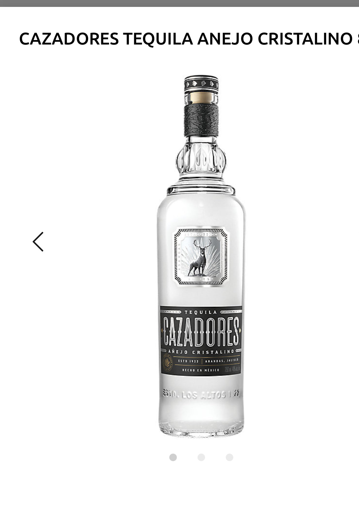 Cazadores Tequila Anejo Cristalino 80