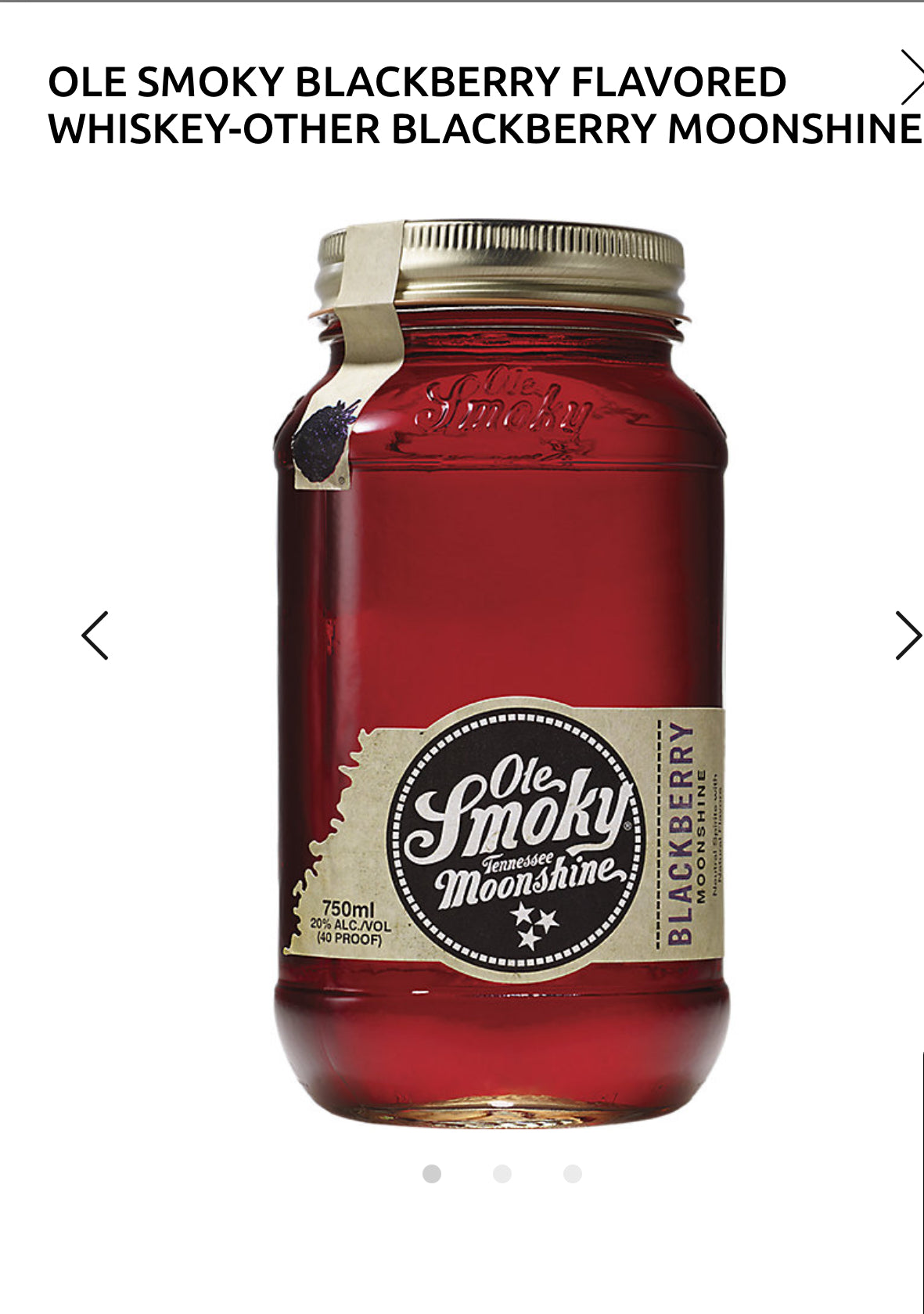 Ole Smoky Blackberry Moonshine 40