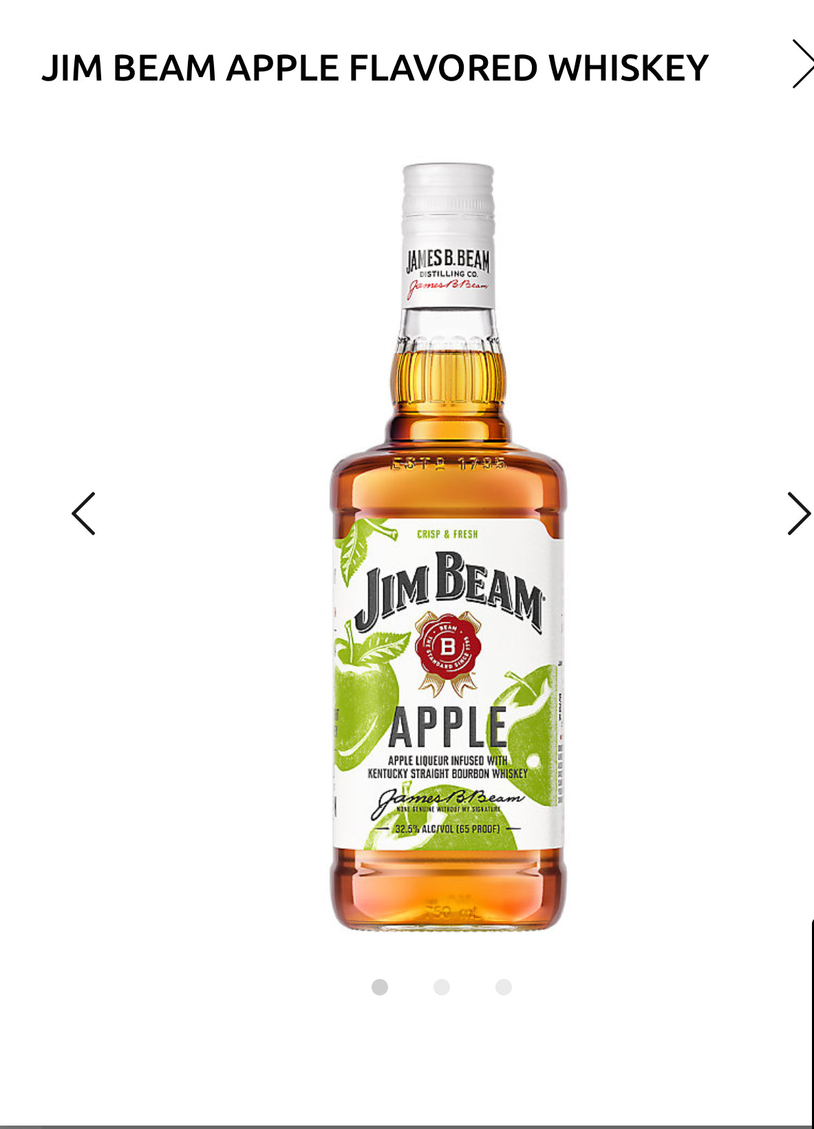 Jim Beam Apple Flavored Whiskey 65