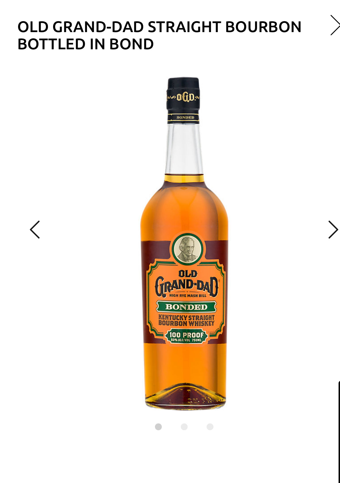 Old Grand-Dad Straight Bourbon Bottled In Bond 100