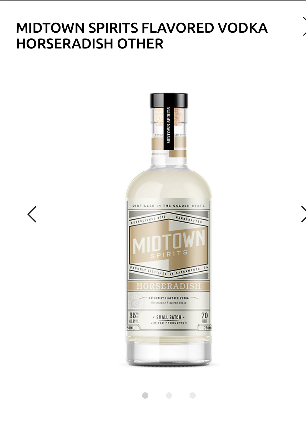 Midtown Spirits Vodka Horseradish Flavored 70