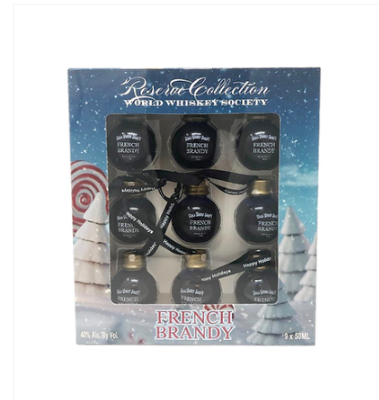 World Whiskey Society Christmas Balls French Brandy - 9 Pack