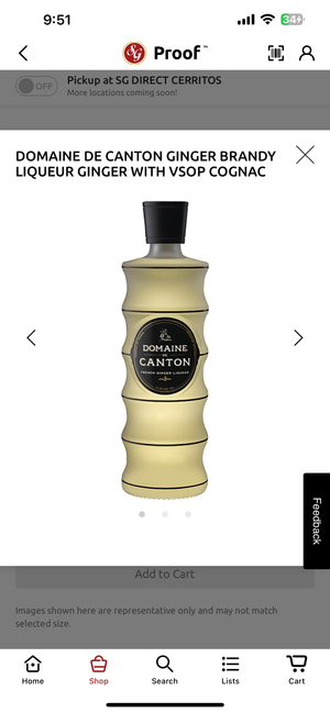 Domaine De Canton Ginger Liqueur With Vsop Cognac 56