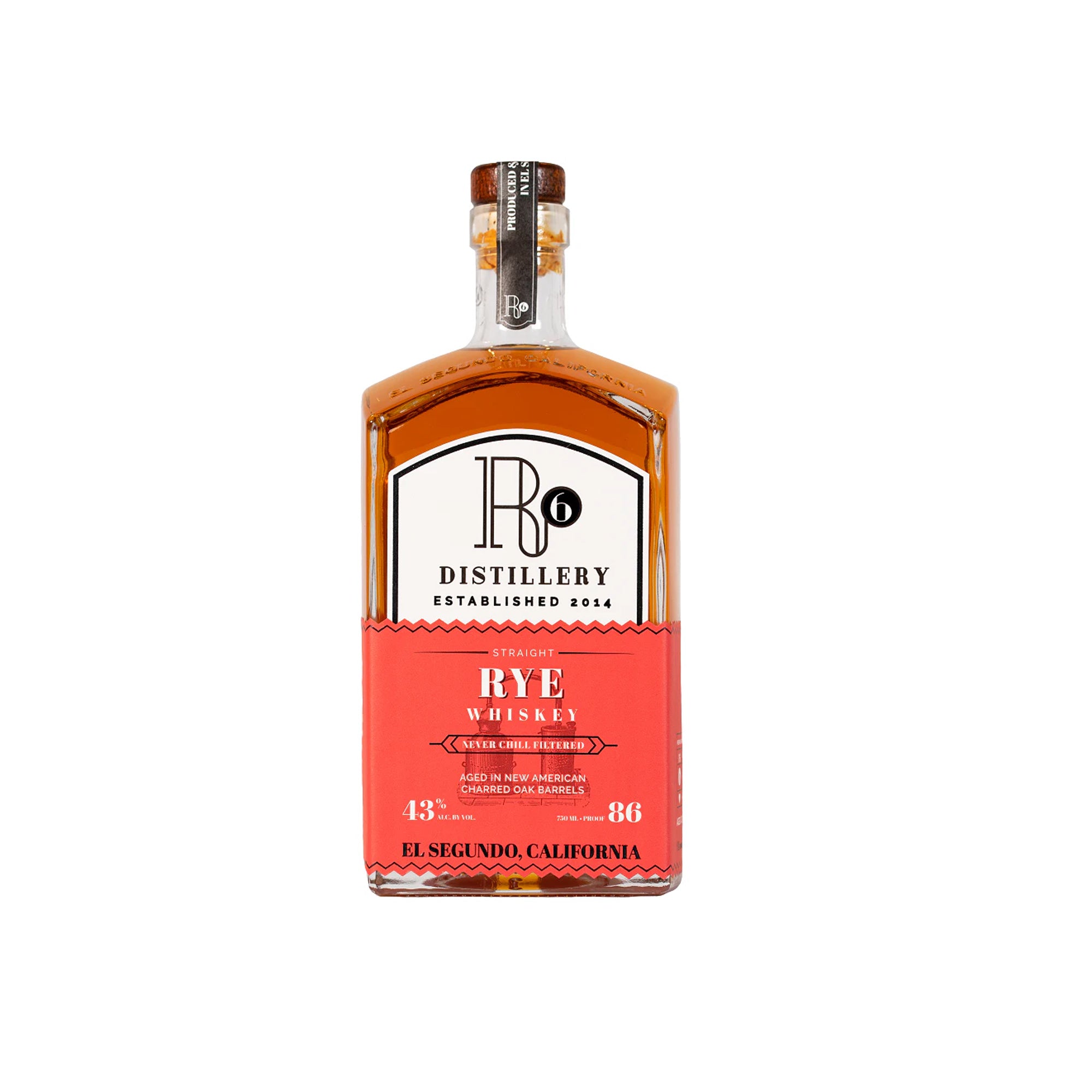 R6 Distillery Straight Rye Whiskey – 4 Year 86 Proof