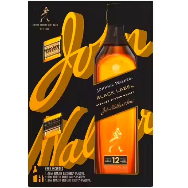Johnnie Walker Black Label Scotch Whiskey Gift Set