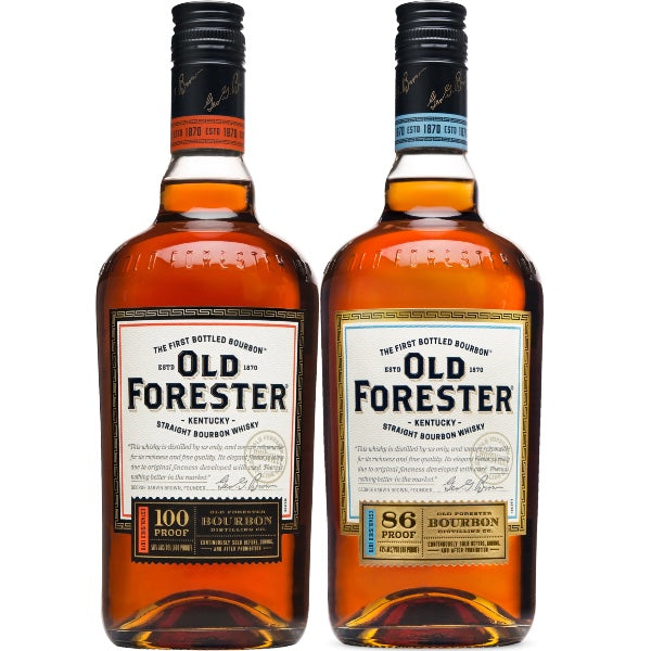 Old Forester 100 and 86 Proof Bourbon Whiskey Bundle