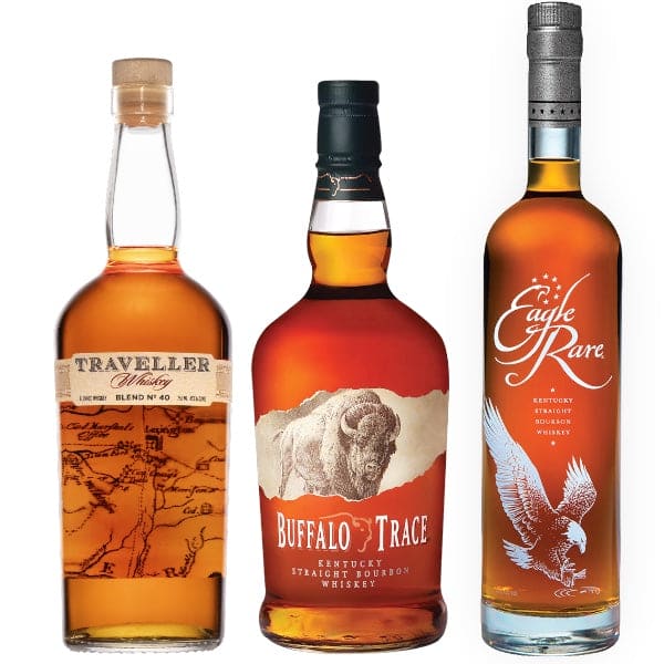 Traveller Blend No. 40, Buffalo Trace and Eagle Rare 3 Pack Bundle