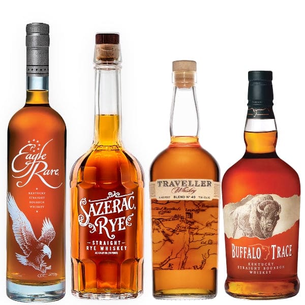 Traveller Blend No. 40, Eagle Rare Bourbon, Buffalo Trace and Sazerac Rye Whiskey Bundle